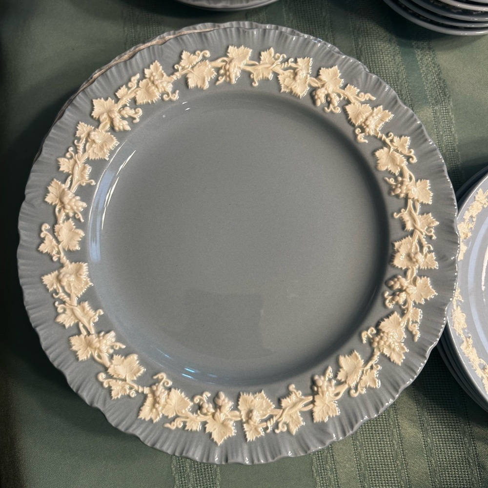 Wedgwood Gray and Cream Dinner Plate